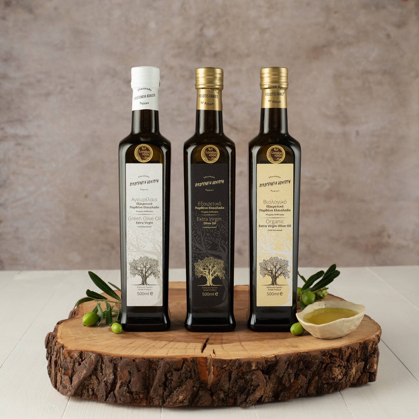 Olivenöl Set | 3x500ml | Voliotis  Bio | Frühernte & Extra Nativ | Gourmet Kollektion