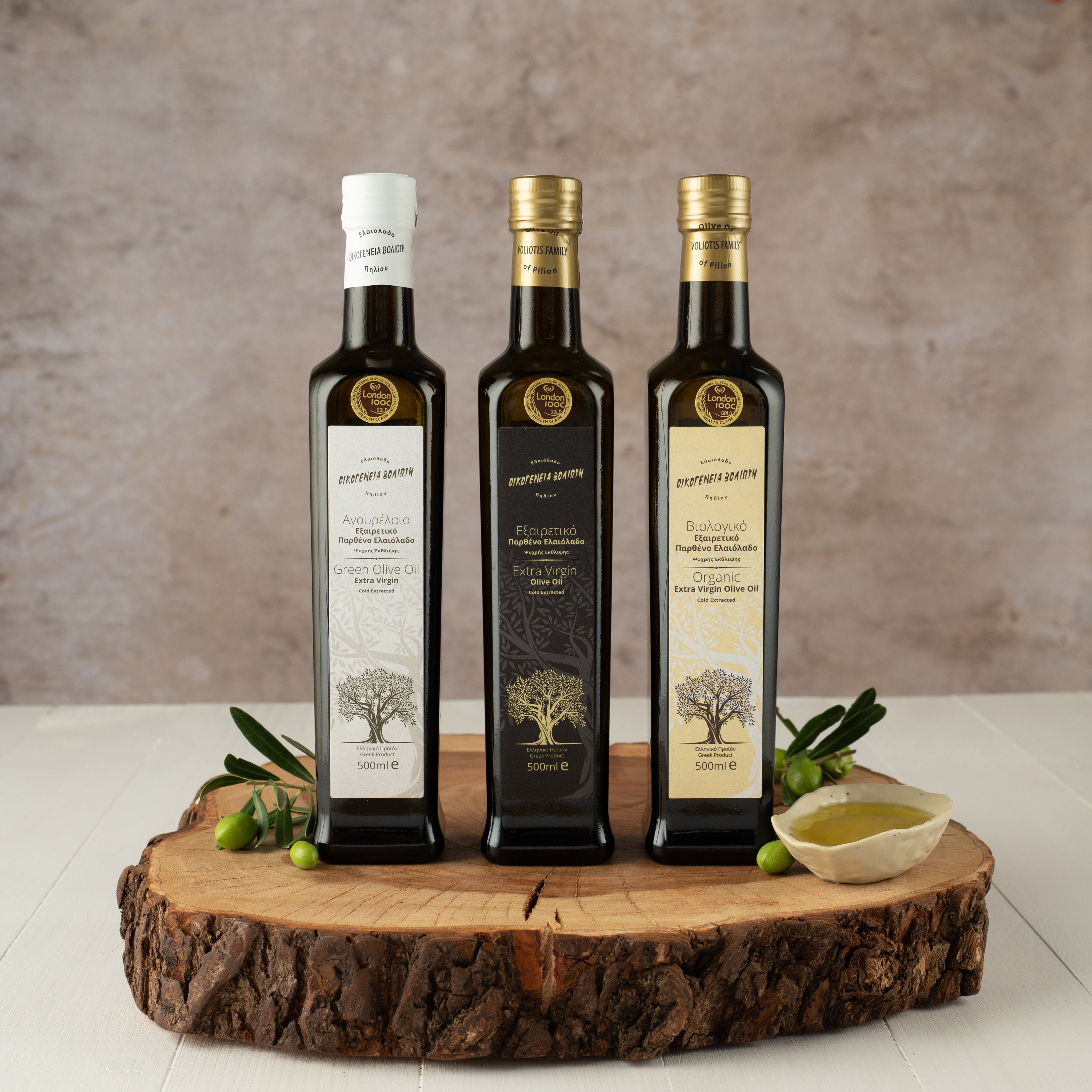 Olivenöl Set | 3x500ml | Voliotis  Bio | Frühernte & Extra Nativ | Gourmet Kollektion