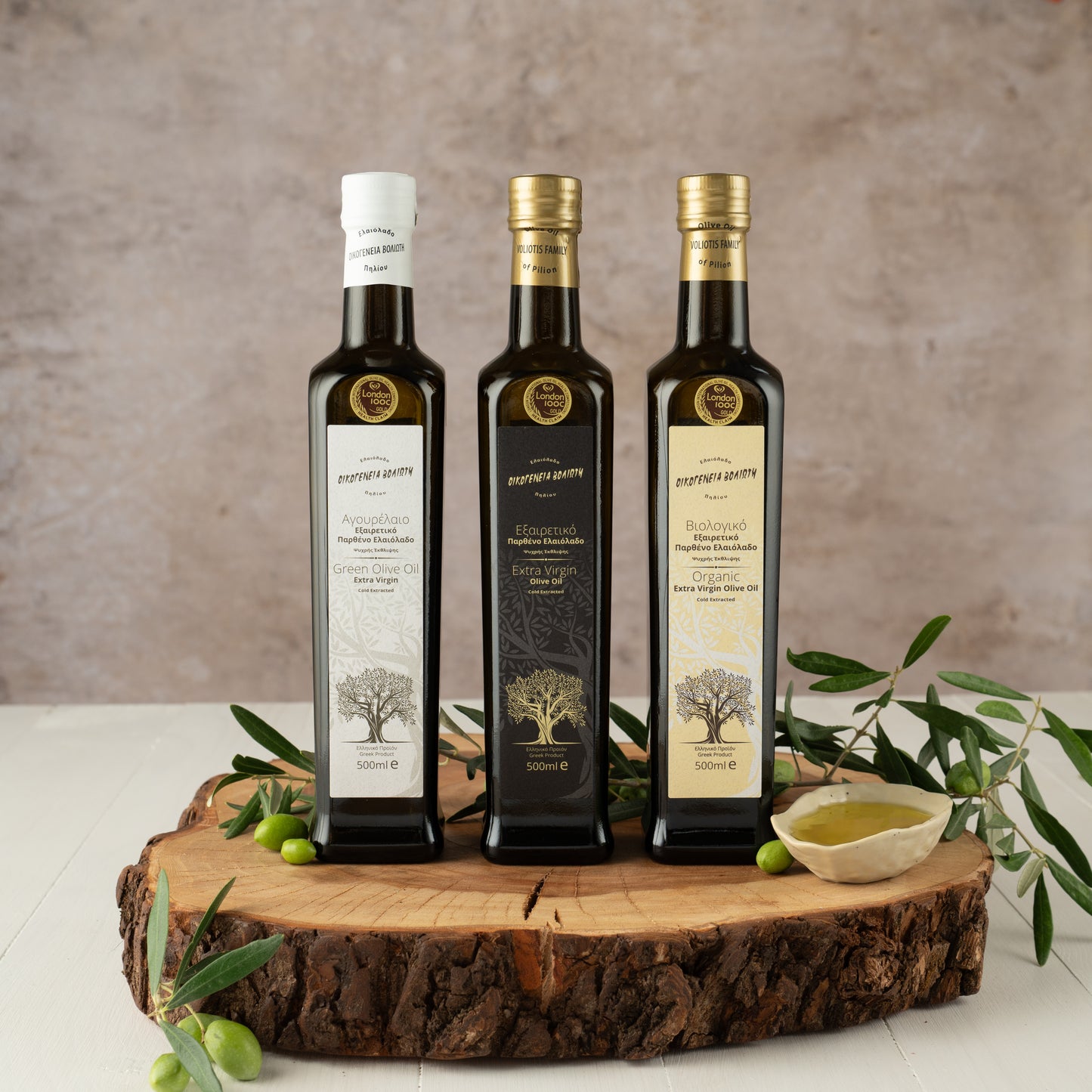 Olivenöl Set | 3x750ml | Voliotis  Bio | Frühernte & Extra Nativ | Gourmet Kollektion