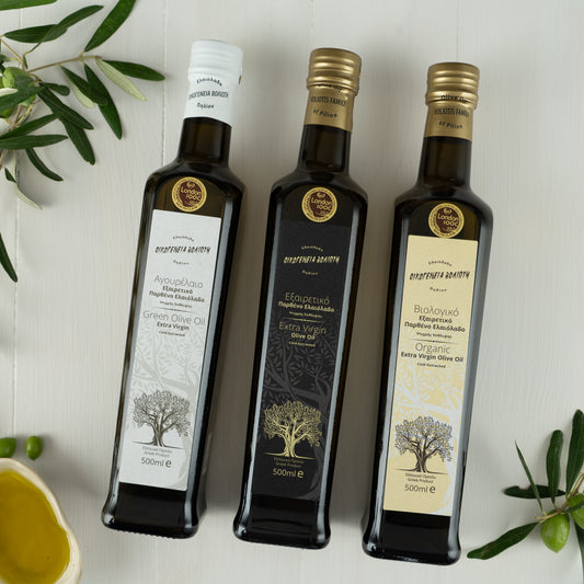 Olivenöl Set | 3x750ml | Voliotis  Bio | Frühernte & Extra Nativ | Gourmet Kollektion