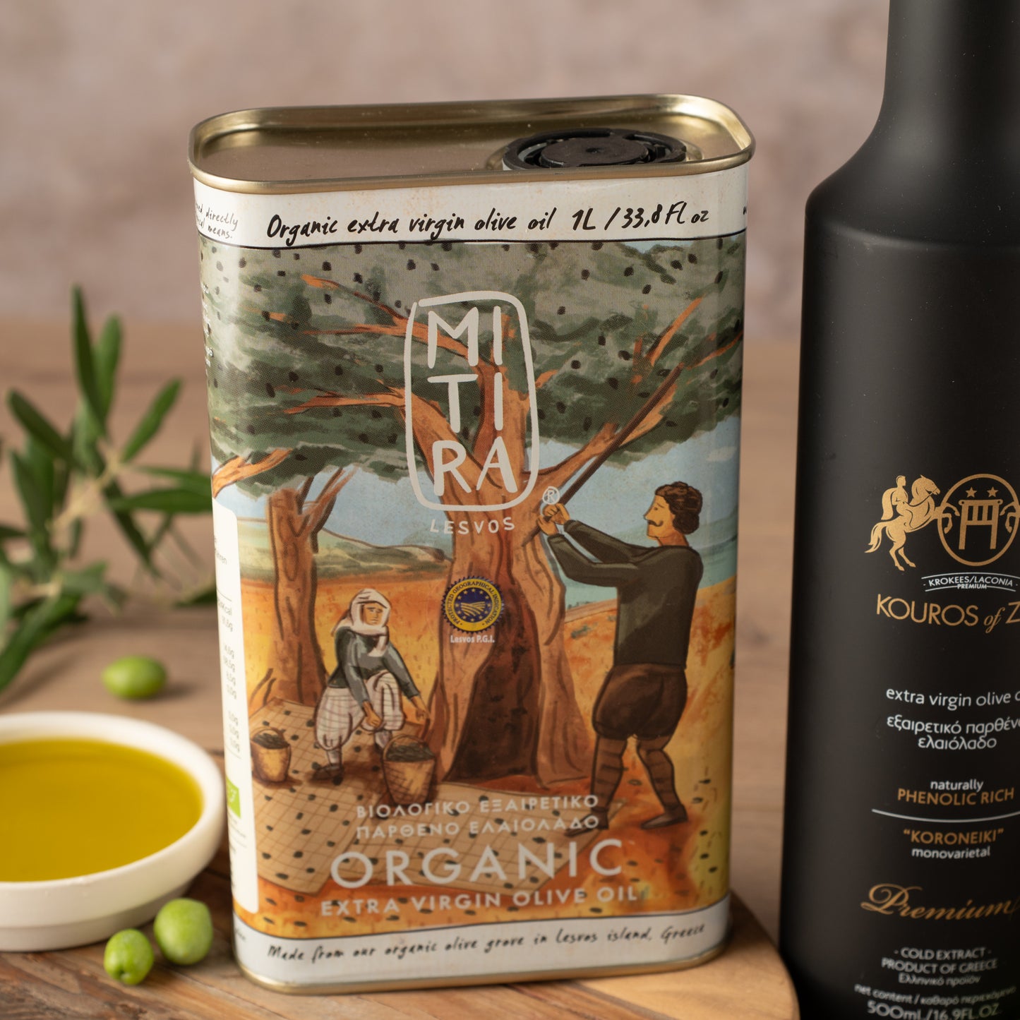 Bio Olivenöl 1L Mitira Lesvos – Natives Olivenöl Extra HOCO Kaltgepresst aus Lesbos Griechenland | Premium Kolovi