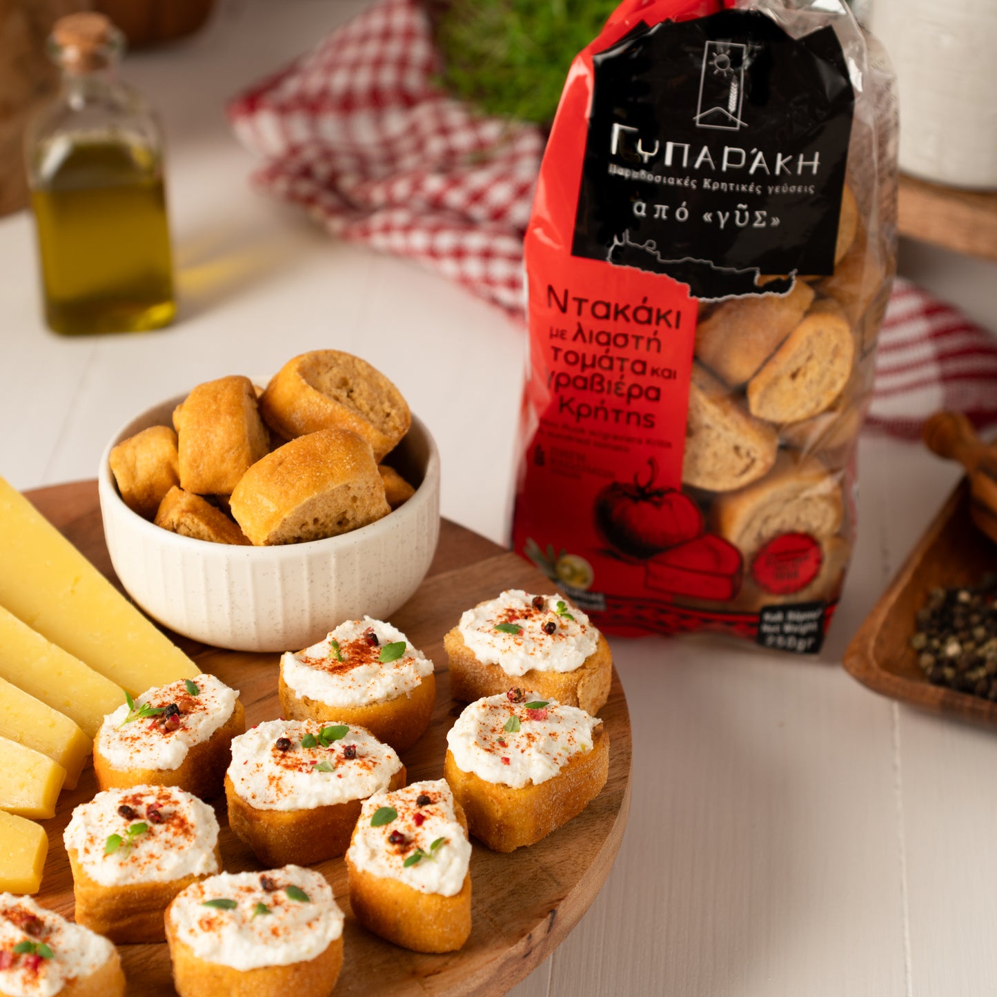 Gyparaki Dakaki | 3er Set | Kretisches Brot mit Graviera & Tomate | 3x 250g